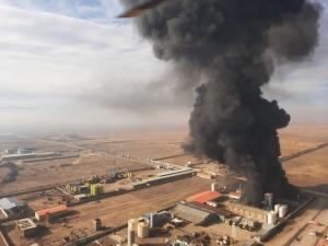 آتش سوزی چرمشهر قزوین هوای اشتهارد را ناسالم کرد