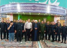حضور کارکنان و سربازان وظیفه یگان حفاظت ندامتگاه کرج در نماز جمعه