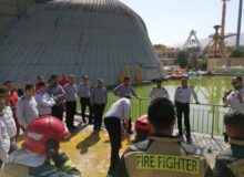 نمایش توان عملیاتی نیروهای آتش‌نشانی کرج در اردوی آموزشی همدان