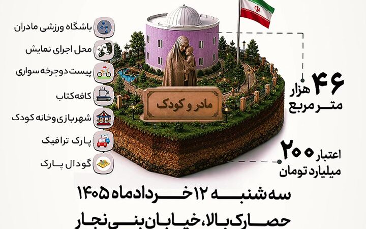 پارک مادر و کودک سه‌شنبه افتتاح می‌شود
