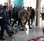 آیین گلباران گلزارشهدای بیلقان کرج توسط وزیر محترم کشور
