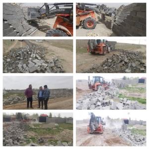 تخریب بخش قابل توجهی از دیوارکشی های غیر مجاز در چهارباغ