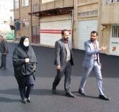 بازدید رئیس و اعضای شورای اسلامی شهر هشتگرد از روکش مکانیزه آسفالت