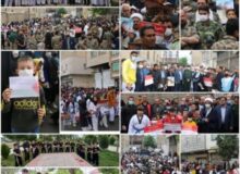 حضور با شکوه جامعه بزرگ ورزش و جوانان شهرستان چهارباغ  در راهپیمایی روز جهانی قدس