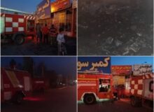 اطفاء حریق مرکز خرید ضایعات توسط پرسنل آتش نشانی شهرداری گلسا