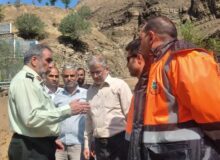 بازدید استاندار البرز از جاده کرج _چالوس دوراهی نوجان پس از بارش شدید باران