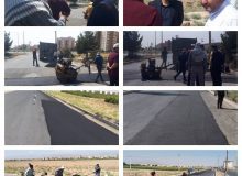 بازدید سرپرست شهرداری چهارباغ از عملیات آسفالت دستی در معابر شهرک ابریشم