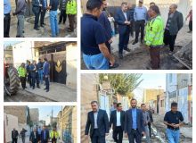 بازدید مدیریت شهری چهارباغ  از عملیات جدولگذاری و لکه گیری کوچه شکوفه ۸ ملک آباد