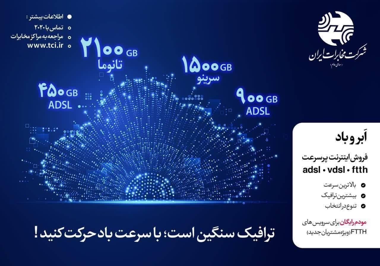 کمپین اینترنت پرسرعت «ابر و باد» مخابرات ایران آغاز شد