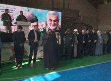 تجلیل از مادران و همسران شهدا شهرستان نظرآباد در مراسم سومین سالگرد شهادت سردار سلیمانی