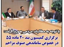 کمیسیون بند ۲۰ ماده ۵۵ درخصوص ساماندهی صنوف مزاحم
