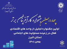 جشنواره مشترک تجلیل از واحدهای اقتصادی فعال در مسئولیت اجتماعی و کارآفرینان برتر استان البرز برگزار می شود