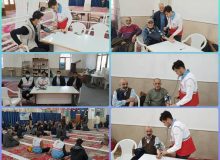 رپایی ایستگاه سلامت –  سنجش فشار خون  توسط اعضای فعال جوانان شهرستان نظرآباد