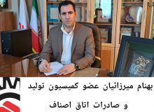 بهنام میرزائیان عضو کمیسیون تولید و صادرات اتاق اصناف ایران شد