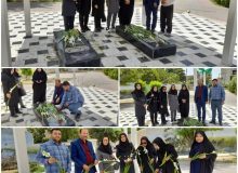 کارکنان بهزیستی چهارباغ در مزار گلزار شهدای گمنام حضور بهم رساندند