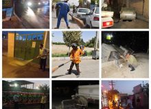 پاکسازی معابر شهری گلسار در ایام  ماه محرم توسط عوامل حوزه خدمات شهری شهرداری :