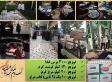 توزیع غذای گرم و مرغ و گوشت و تخم مرغ در بین مددجویان تحت پوشش بهزیستی نظرآباد