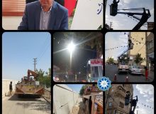 ادامه اجرای عملیات تامین روشنایی معابر سطح شهر مشکین دشت
