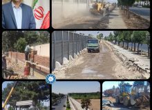 ادامه عملیات تعریض و بهسازی جاده سلامت در بلوار امام خمینی(ره) مشکین دشت