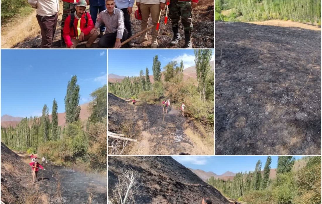 حریق در مراتع روستای دیزان از توابع شهرستان طالقان اطفا شد