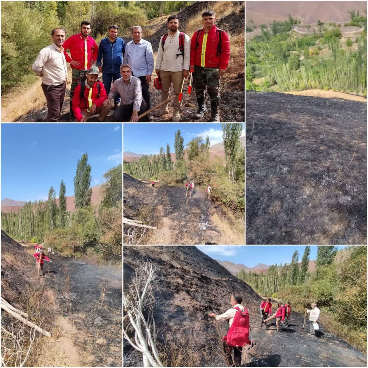 حریق در مراتع روستای دیزان از توابع شهرستان طالقان اطفا شد