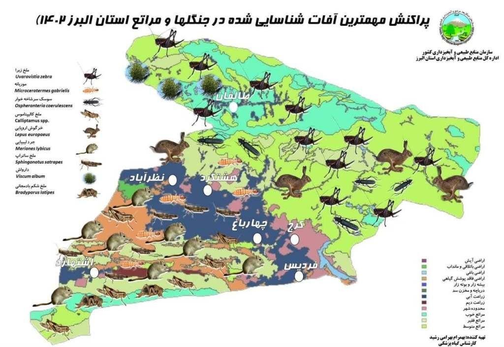 ۹ آفت و بیماری شاخص در جنگل ها و مراتع البرز شناسایی شد