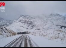 بارش برف در روستای دیزان بالاطالقان