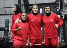 دختران با روحیه پرسپولیس در سالن وزنه‌ +عکس