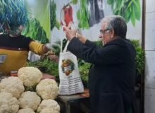 توزیع کیسه‌های نخی در بازار حسن‌آباد/حذف تدریجی کیسه‌های پلاستیکی