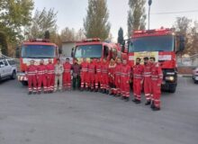 تیم آتش‌نشانی کرج برای مقابله با آتش‌سوزی هیرکانی اعزام شد