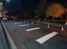 سرعت‌کاه‌های معابر منطقه ۱ کرج رنگ‌آمیزی شد