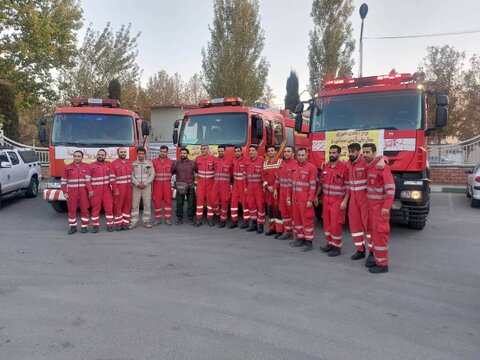 تیم آتش‌نشانی کرج برای مقابله با آتش‌سوزی هیرکانی اعزام شد