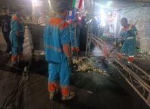 شهرداری کرج با ۲۰۰ نیروی خدمات شهری از مسیرهای پیاده‌روی عید غدیر خم پشتیبانی کرد