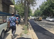 اجرای عملیات لولهگذاری، جدولگذاری و آسفالتریزی در خیابان چالوس